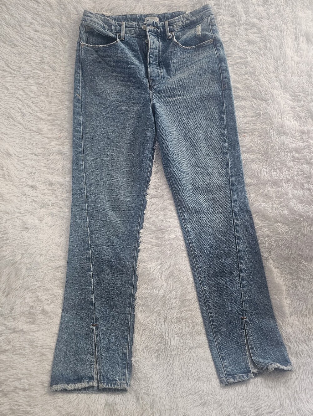 NEW Good American Size  10/30 Raw Hemline Front Slit